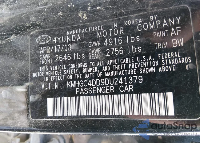 KMHGC4DD9DU241379: 44438168