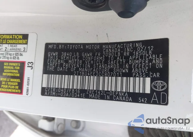 2T1BU4EE2CC807011: 44438231