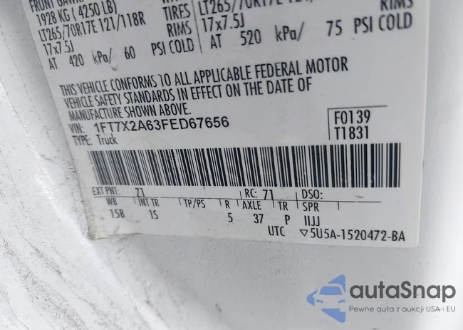 1FT7X2A63FED67656: 44437523