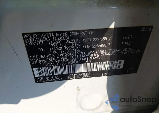 JTMZFREV5JJ192901: 44438834