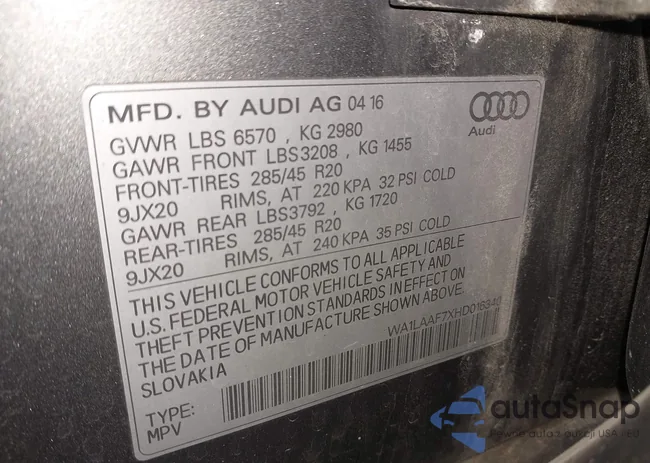 WA1LAAF7XHD016340: 44438864