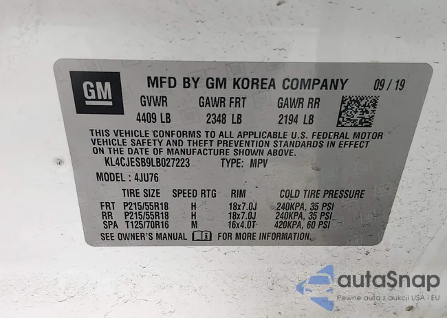 KL4CJESB9LB027223: 44438527