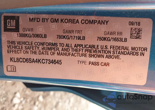 KL8CD6SA4KC734645: 44438529