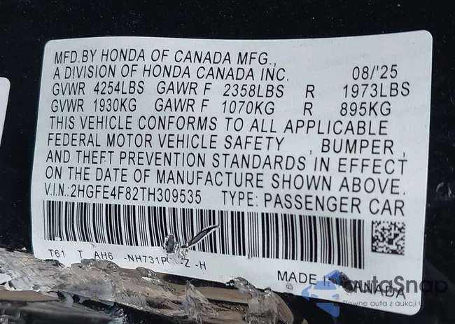 2HGFE4F82TH309535: 44438617