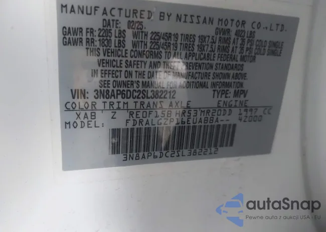 3N8AP6DC2SL382212: 44438650