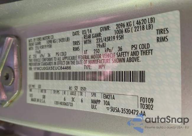 1FMCU0GX5EUC84466: 44438687