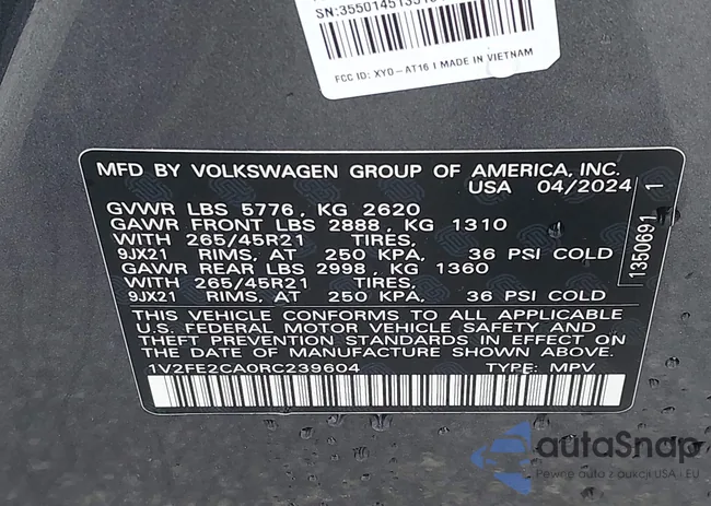 1V2FE2CA0RC239604: 44439996