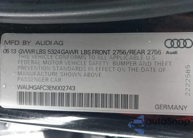 WAUHGAFC3EN002743: 44440029