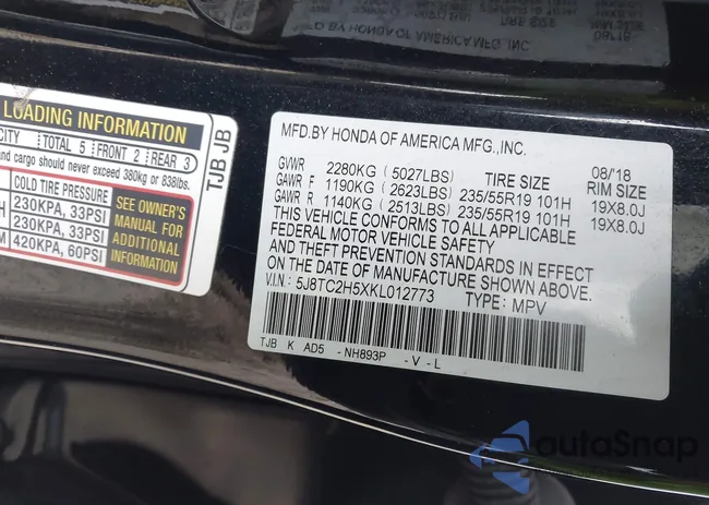 5J8TC2H5XKL012773: 44440035