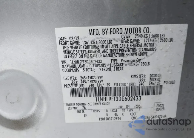 1LNHL9FT3DG602433: 44439367