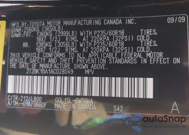 2T2BK1BA1AC028049: 44439487