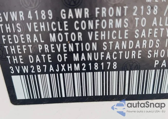 3VW2B7AJXHM218178: 44439702