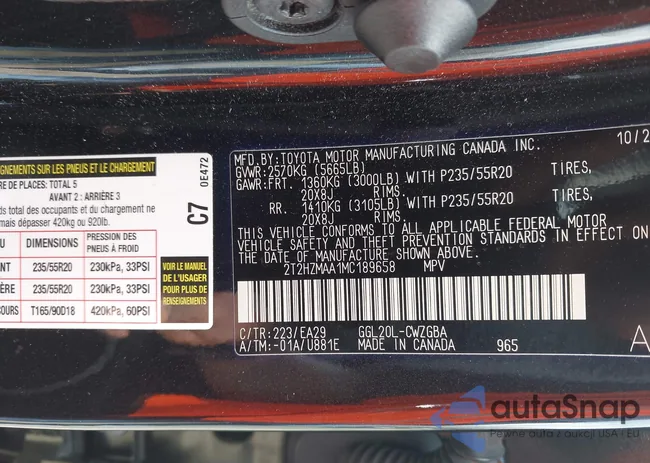 2T2HZMAA1MC189658: 44441002