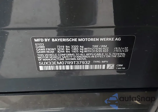 5UX33EM07R9T37932: 44441188