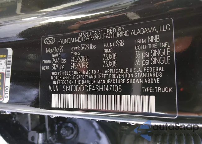 5NTJDDDF4SH147105: 44441220