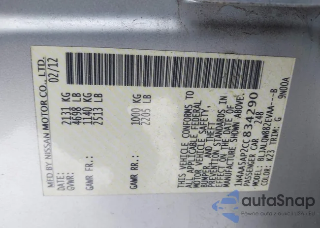 1N4AA5AP2CC834290: 44441237