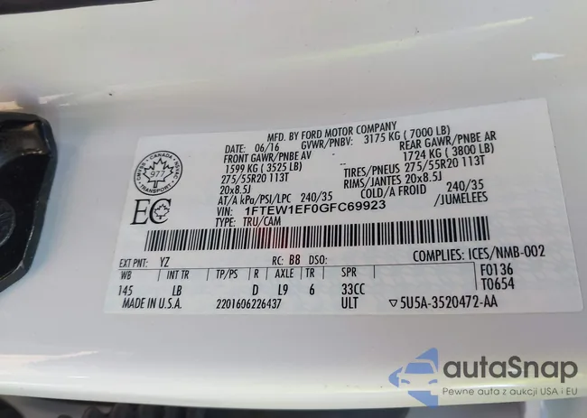 1FTEW1EF0GFC69923: 44440458