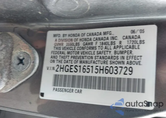 2HGES16515H603729: 44440729