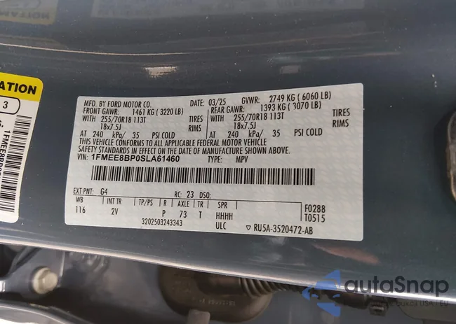 1FMEE8BP0SLA61460: 44441827