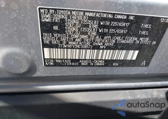 2T3W1RFV2MC108573: 44442170