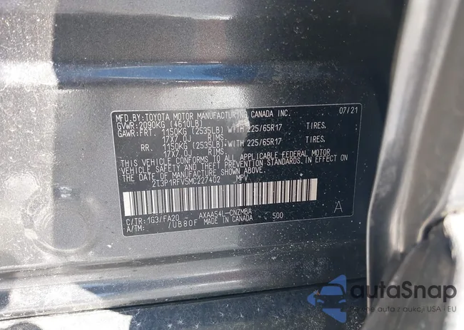 2T3P1RFV5MC227402: 44442313