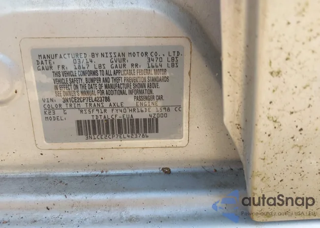 3N1CE2CP7EL423786: 44442331