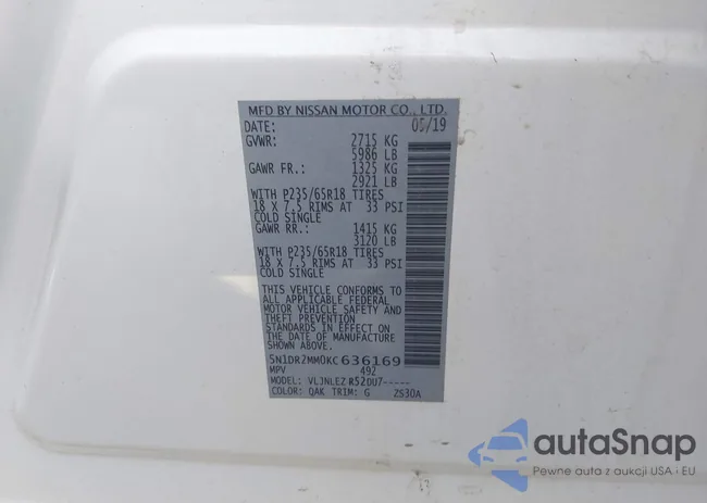 5N1DR2MM0KC636169: 44441367