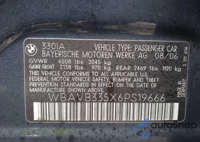 WBAVB335X6PS19666: 44441507