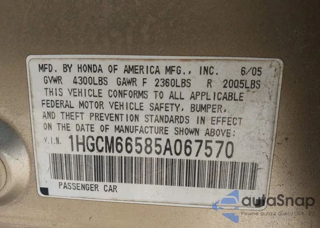1HGCM66585A067570: 44441651