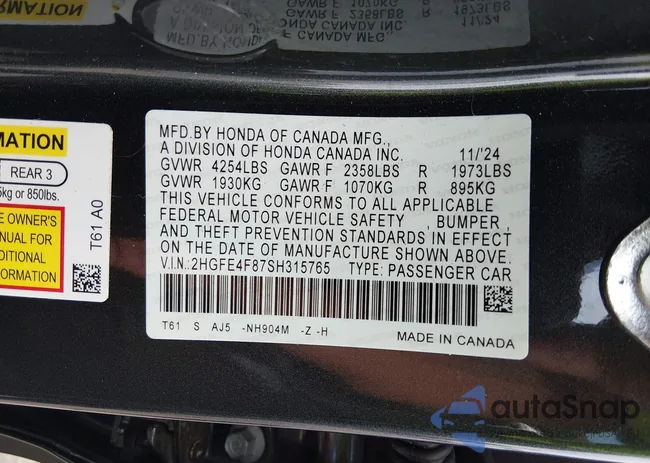 2HGFE4F87SH315765: 44442873