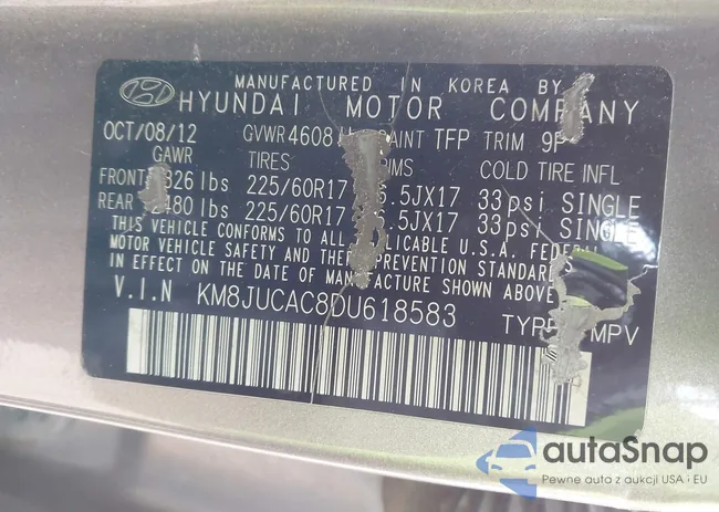 KM8JUCAC8DU618583: 44443031