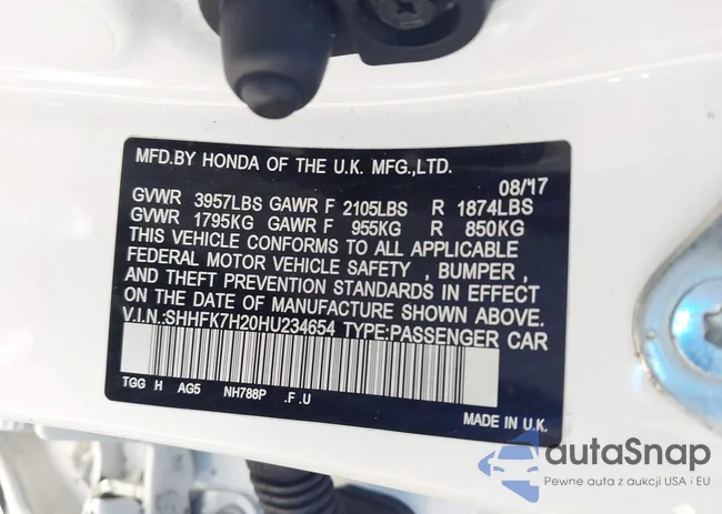 SHHFK7H20HU234654: 44443101