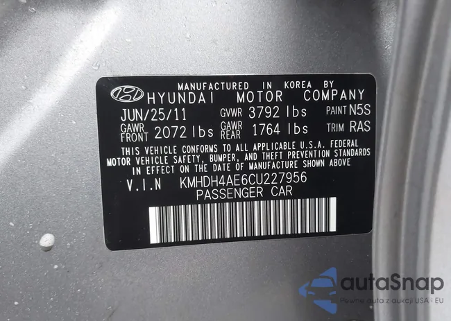 KMHDH4AE6CU227956: 44443106