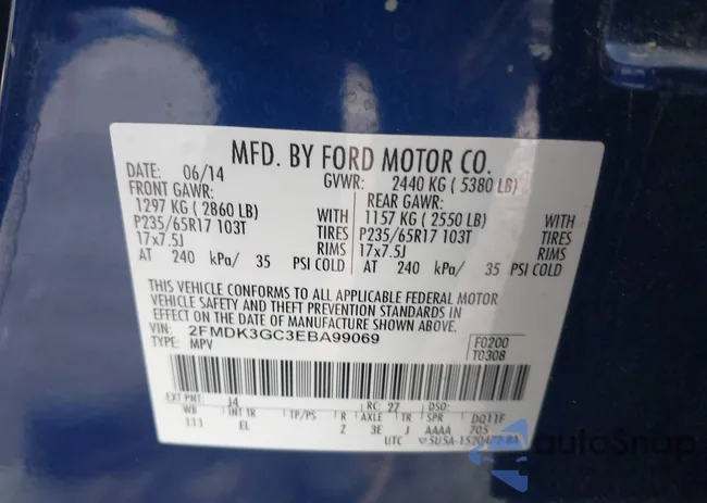 2FMDK3GC3EBA99069: 44443108