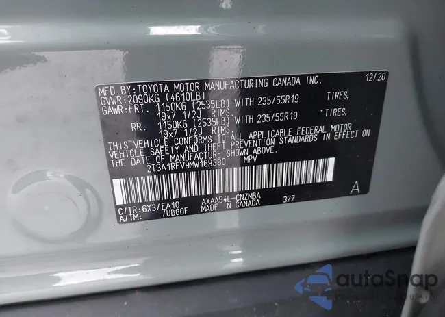 2T3A1RFV9MW169380: 44442401