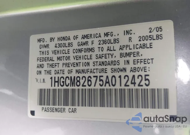 1HGCM82675A012425: 44442429