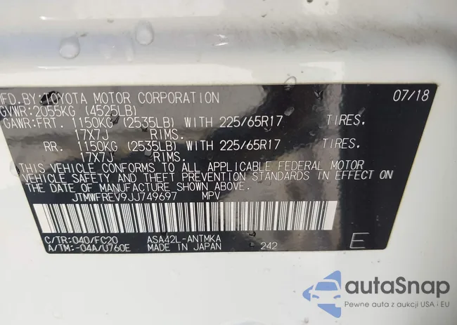 JTMWFREV9JJ749697: 44442574