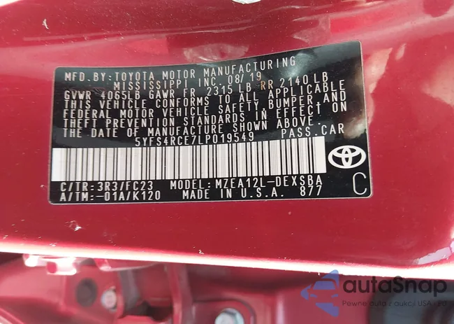 5YFS4RCE7LP019549: 44442712