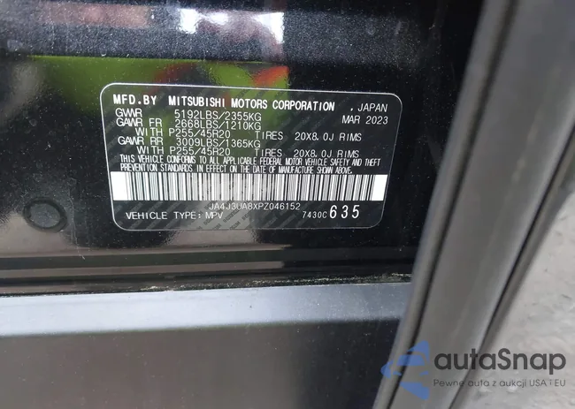 JA4J3UA8XPZ046152: 44443800