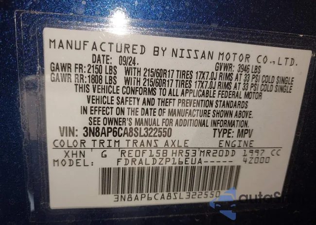 3N8AP6CA8SL322550: 44443924