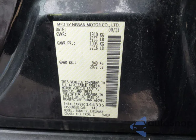 1N4AL3AP8EC144335: 44443989