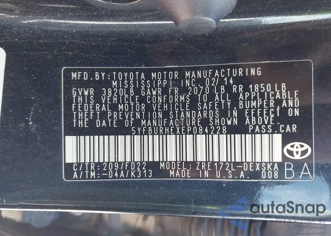 5YFBURHEXEP084228: 44444001
