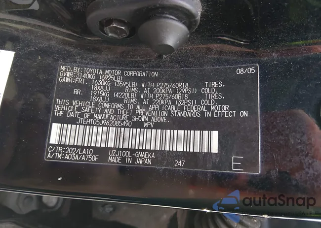 JTEHT05J962085490: 44444072