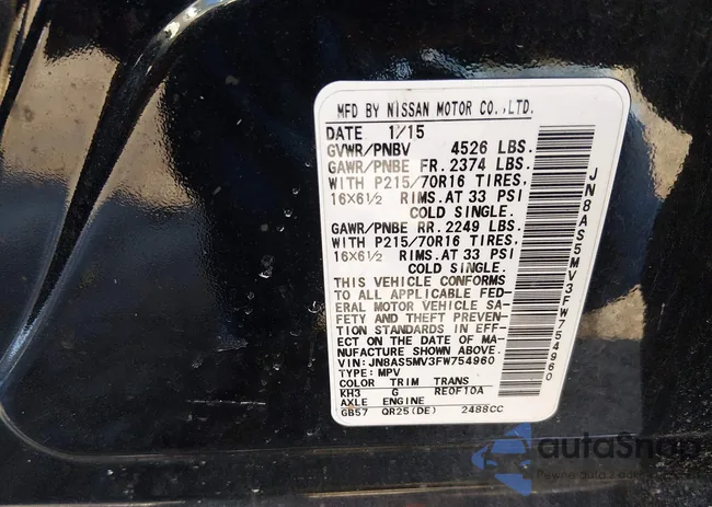 JN8AS5MV3FW754960: 44444093