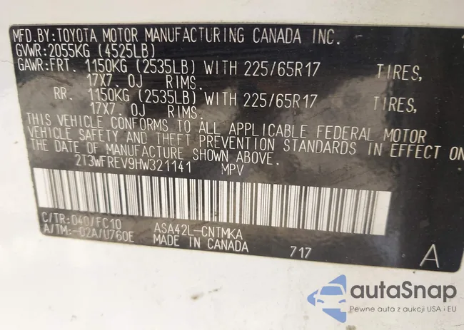 2T3WFREV9HW321141: 44444149