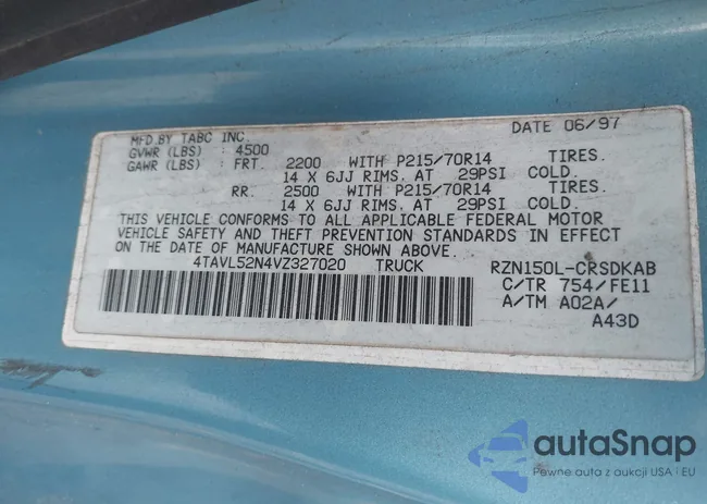 4TAVL52N4VZ327020: 44444162