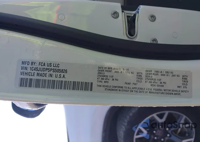 1C4SJUDP5PS505826: 44444234