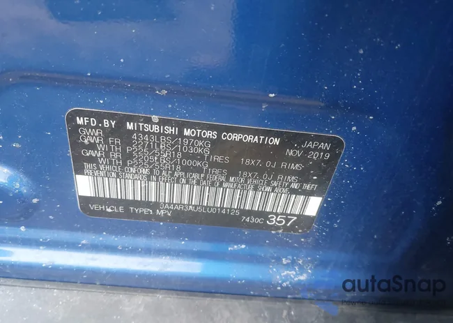 JA4AR3AU5LU014125: 44444241