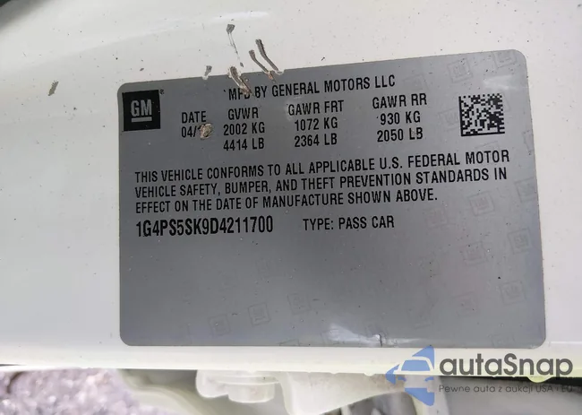 1G4PS5SK9D4211700: 44444300