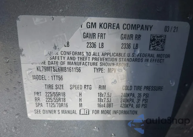 KL79MTSL6MB161156: 44443375